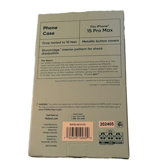 onn. Protect Pretty Pink Flowers Phone Case for iPhone 15 Pro Max NEW IN BOX - Picture 2 of 2